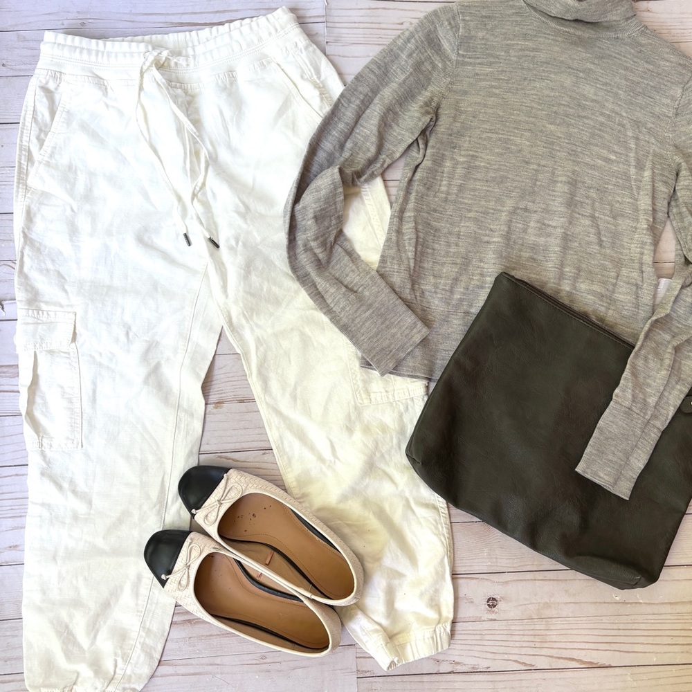 Gap linen blend cuffed pants